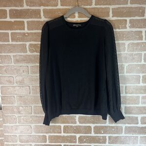 Adrianna Papell Womens Size M Dolman Sleeve Sweater Blouse Black, Soft, Cozy.